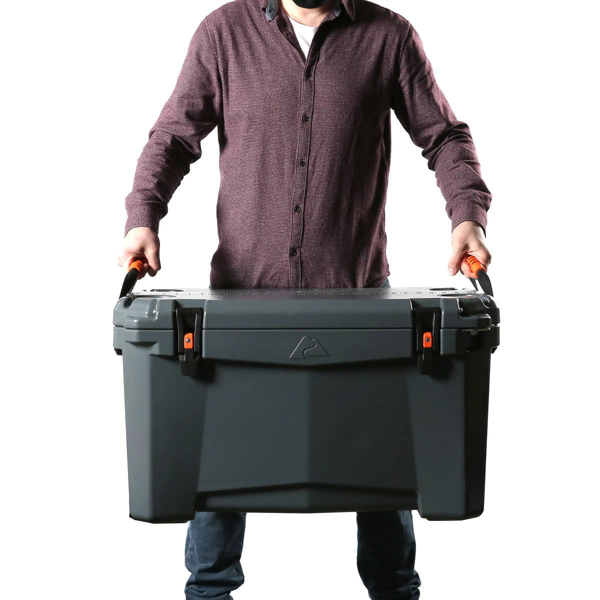 Ozark Sided Hard Cooler, 52 Quart Gray Chest Performance High Trail