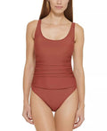 Mesh-Contrast 6 SOUR Ruched Swimsuit, One-Piece WHISKEY US DKNY
