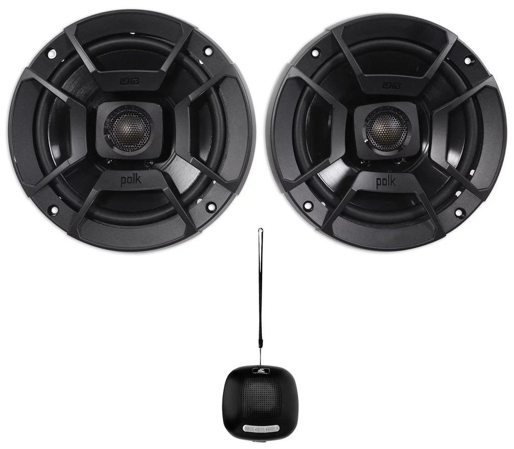 6.5" Polk Audio 300w (2) Car/Marine/Motorcycle DB652 Speakers+Speaker