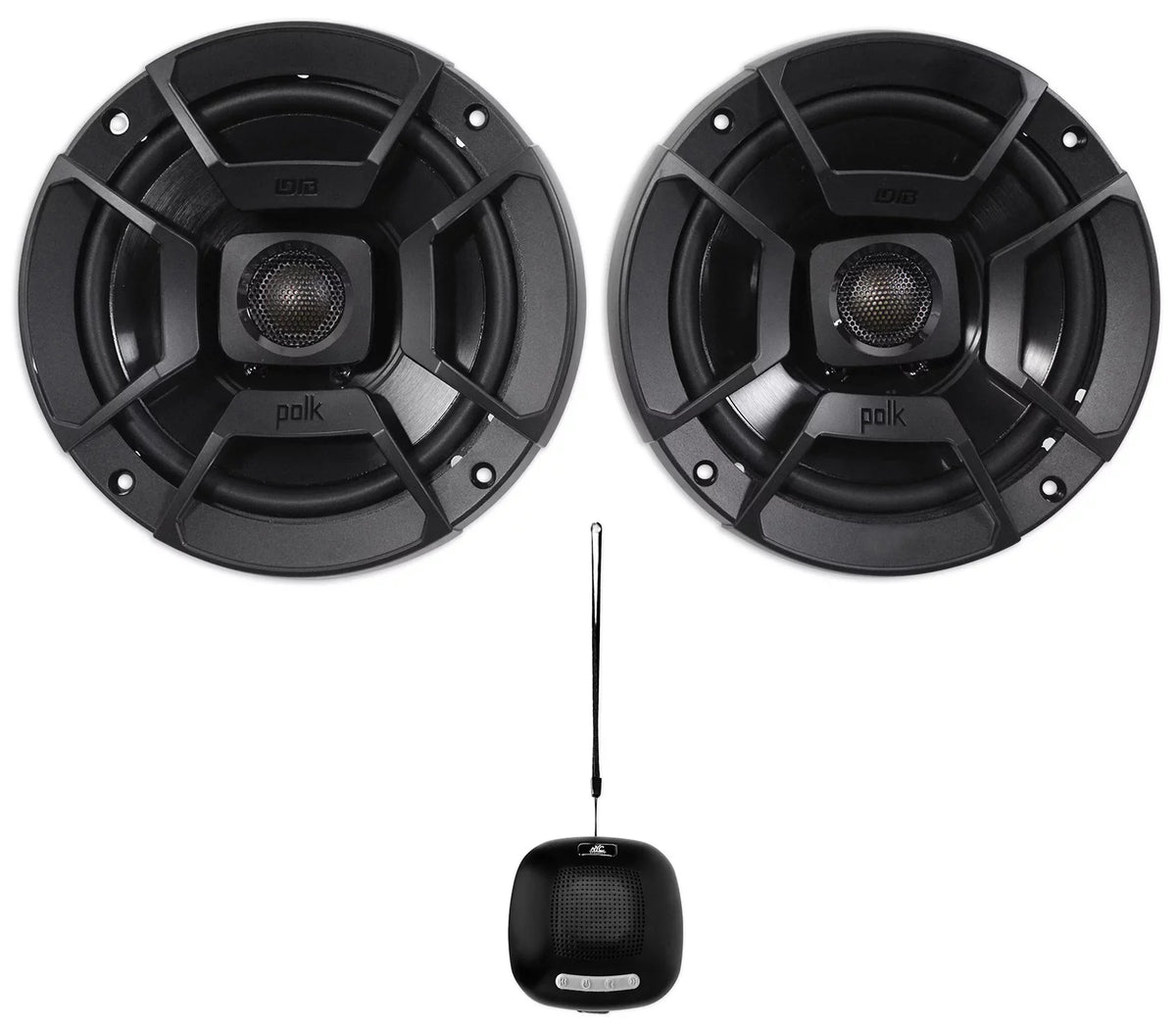 6.5" Polk Audio 300w (2) Car/Marine/Motorcycle DB652 Speakers+Speaker