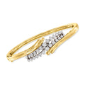 Vintage 1.80 Pre-Owned 1980 Bangle Diamond C. 2-Tone Gold, in Adult, Women's, Bracelet Bypass t.w. ct. 14kt Ross-Simons