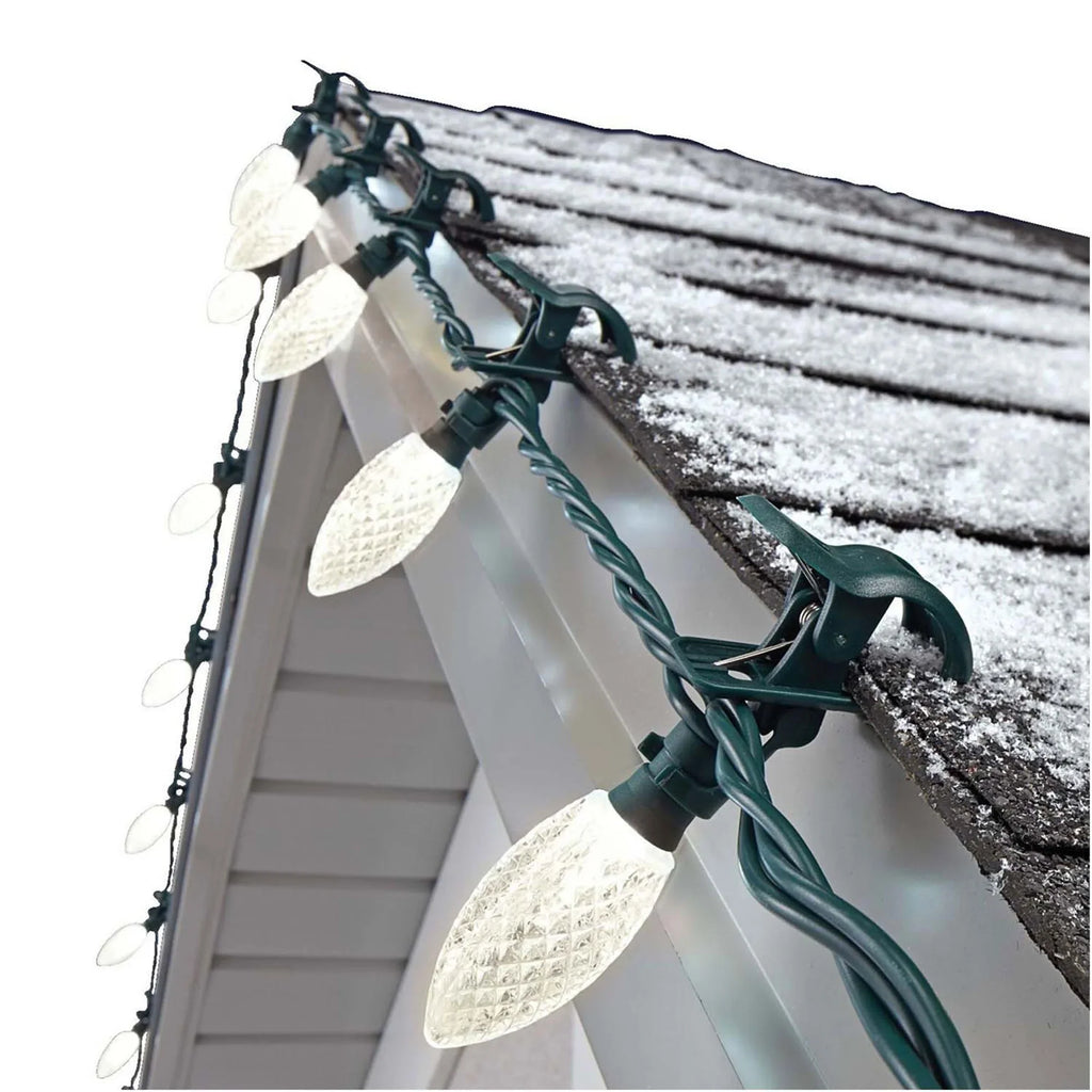 Quick C9 LED Christmas Pack) NOMA 100 String Bulbs (3 Clip Warm Lights