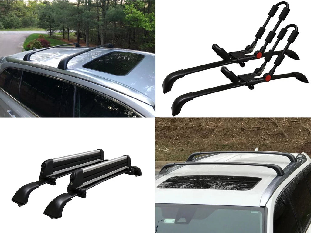 Rack SE Set Highlander XLE a Black Crossbars 2014-2019, Roof Toyota Cargo Aluminum Rack Limited 2pcs, Limited Platinum Replacement BRIGHTLINES of Top For