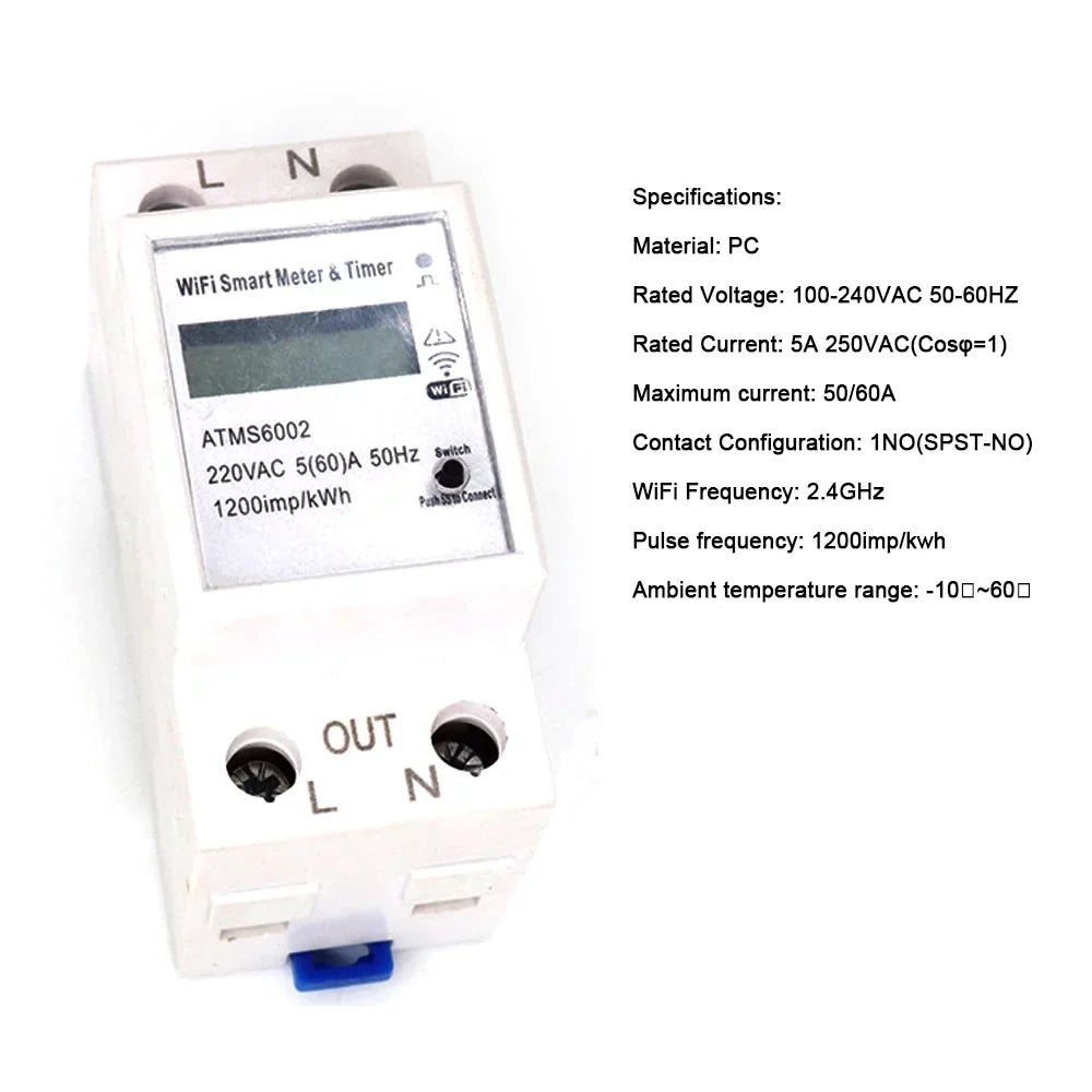 Energy Manual Reading Mobilephone Meter Need APP Meter Remotes Home WiFi Intelligent Home Control Meter Intelligent Walmeck Intelligent Electric Meter No Meter Timer Electric Electric