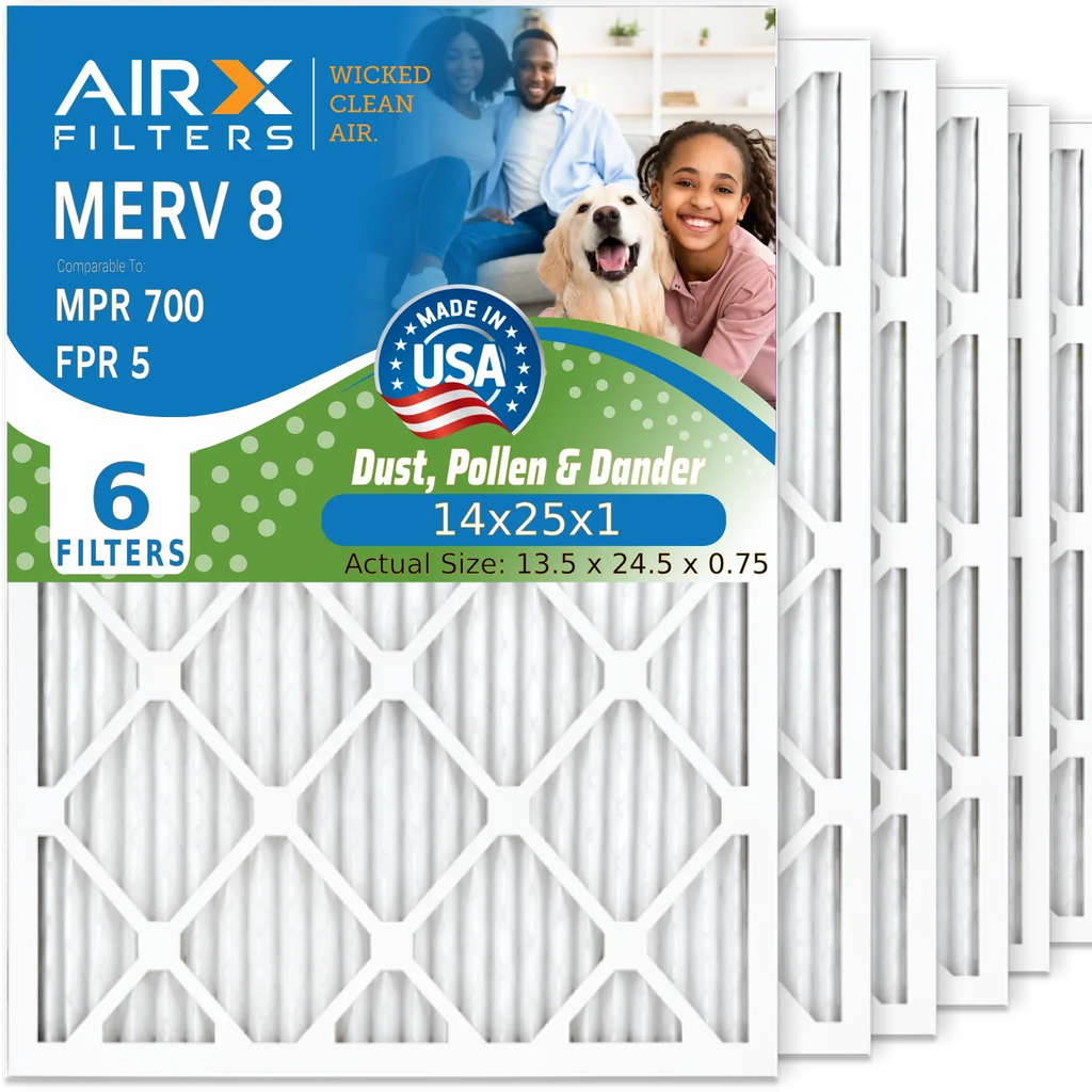 Filters MERV 14x25x1 6 Electrostatic AC Premium AIRX Furnace WICKED Air Pack HVAC Pleated AIR. 700 & FILTERS USA MPR Comparable Made Air to Conditioner Filter FPR 14x25x1 5 8 by CLEAN Filter