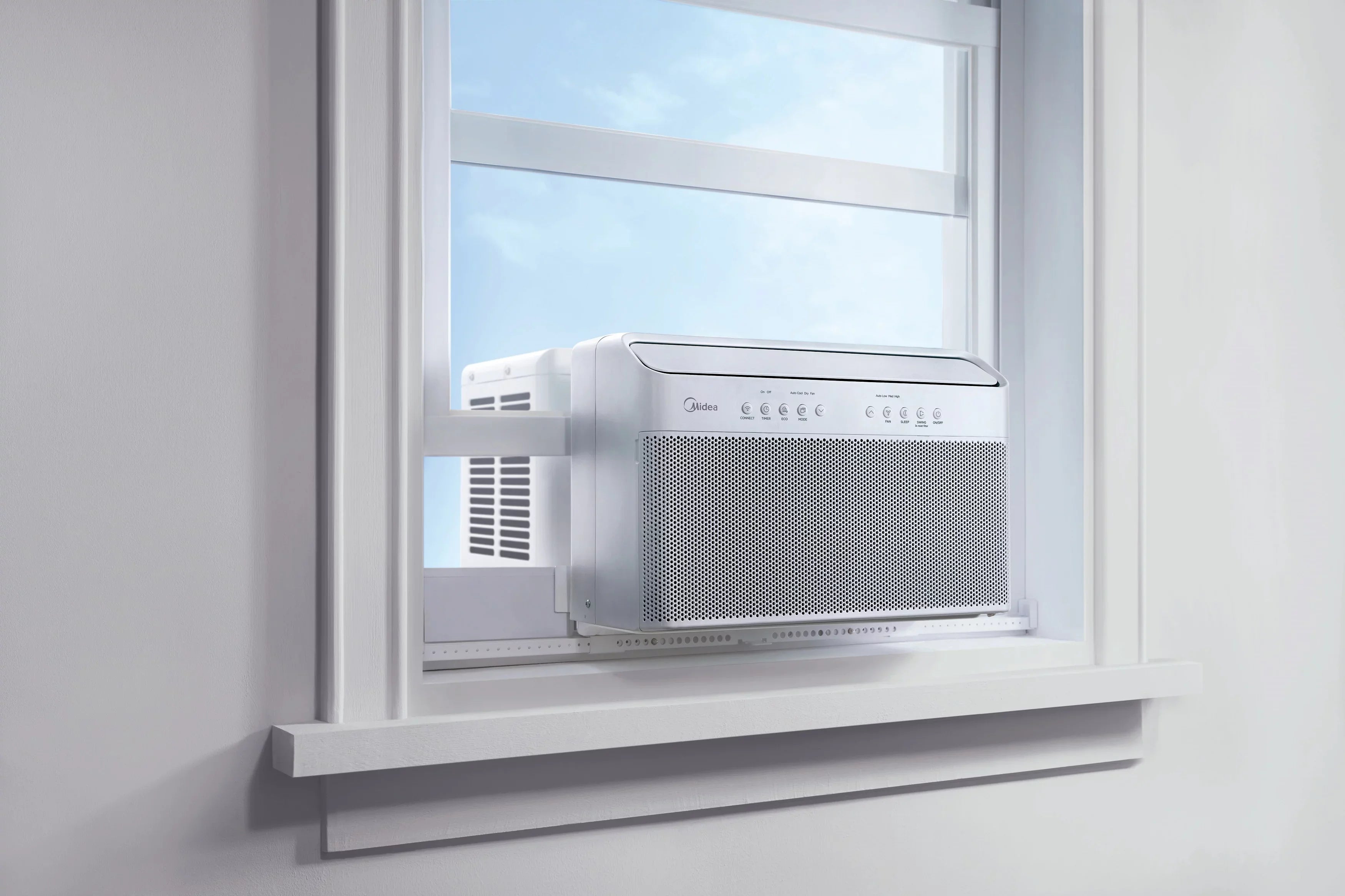12,000 Savings, BTU Midea Extreme 35% Restored Inverter Air (Refurbished) Energy MAW12V1QWT U-Shaped Quiet, Conditioner, Smart Window