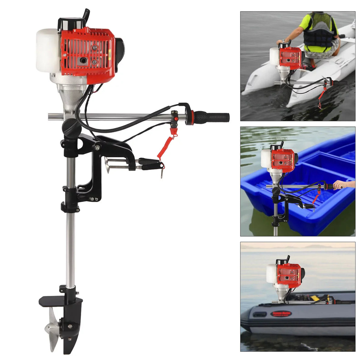 52CC Pull 2.3HP Outboard w/Air Starter Boat 2-Stroke Cooling System Motor Engine