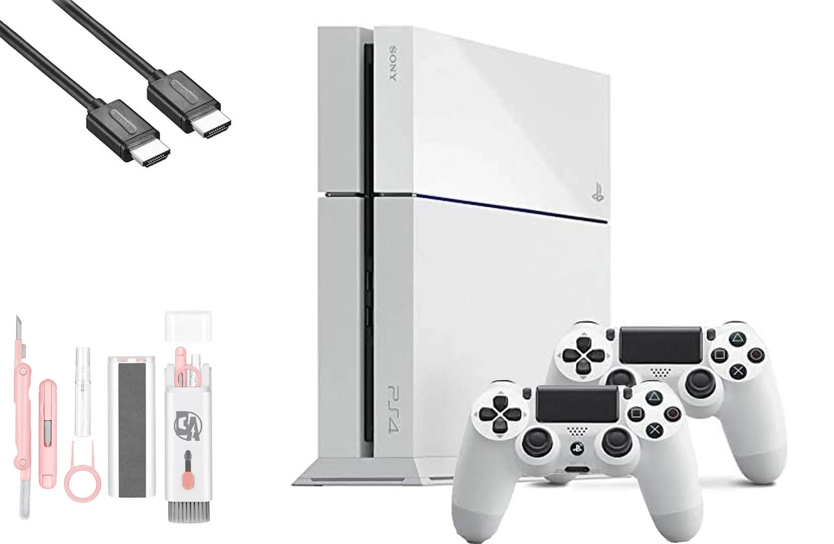 Cable Cleaning Like New AXTION Kit PlayStation 2 BOLT 500GB HDMI 4 White Console Controller with Bundle Gaming