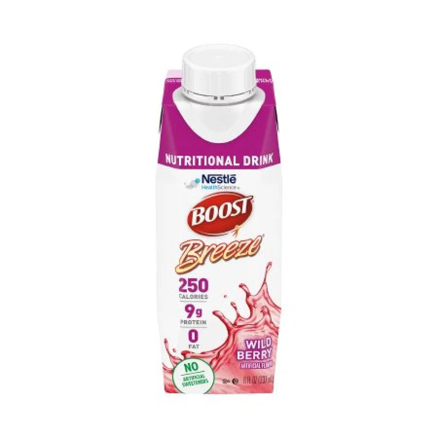 Breeze Carton, 8 ounce Boost Drink 24 Count Berry, Nutritional Wild
