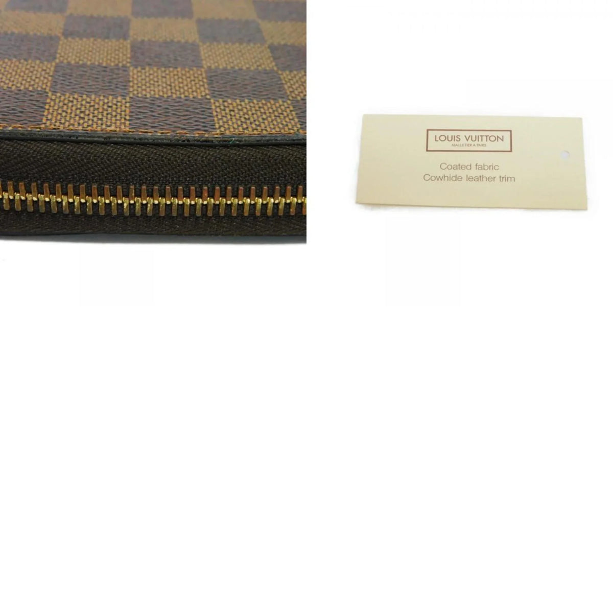 Zipper New Zippy Damier Pre-Owned (Good) Vuitton Men's Brown Pattern N41661 Wallet Ebene Checkered Long Logo Round Women's