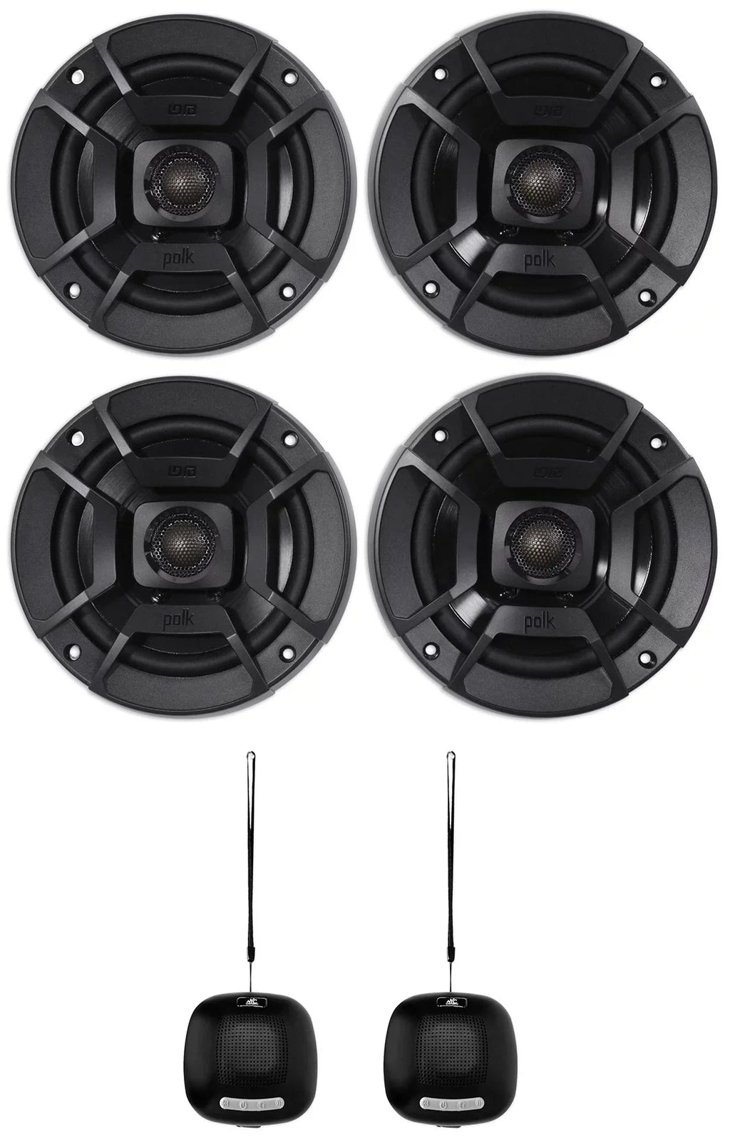 Rockville (2) Marine/ATV/Motorcycle/Boat Watt with Bundle (2) Speakers Audio RPB1 10 Polk Audio 5.25" DB522 600w Car
