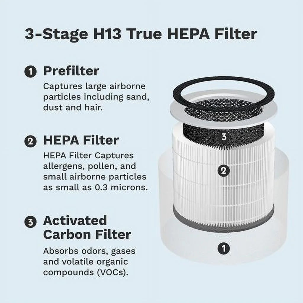 Purifier HEPA + DH | Filter 99.97% | | Viruses for Pets Eliminates Lifelabs Clean Air White Allergies Ions Room & Large Sciaire | | of Deodorize & Actively Air Purifier H13 HEPA Bacteria Home