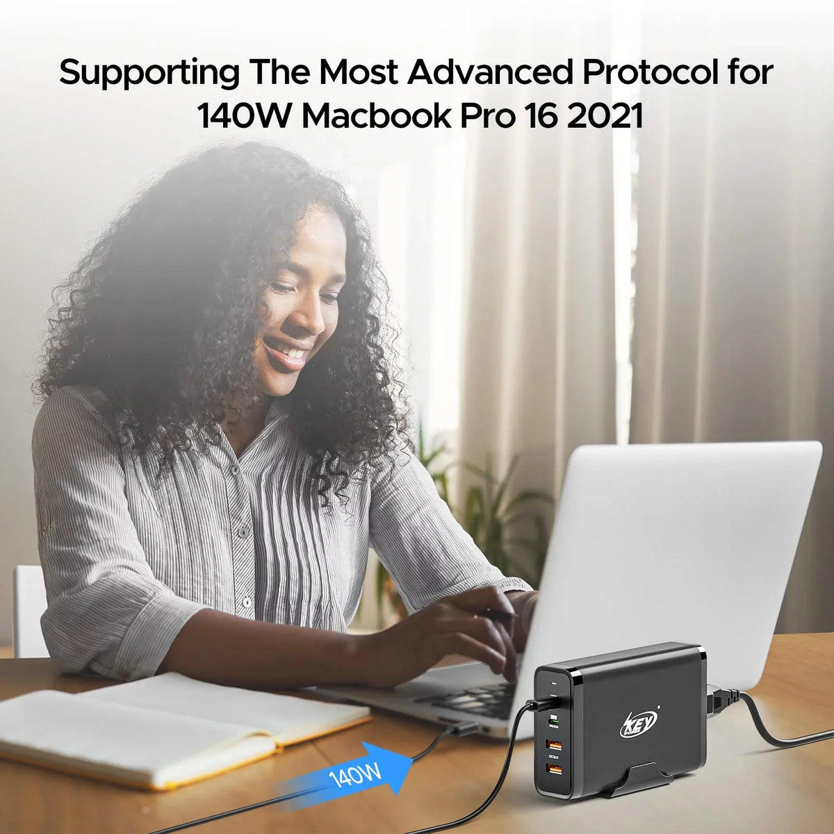 C Galaxy, 4Port Air/ with iPhone, Deck PD C iPad, Power Type Fast Power 3.1 XPS, Steam for USB Pro Charger 245W Adapter Key Station, Charge 16", Macbook 140W GaN