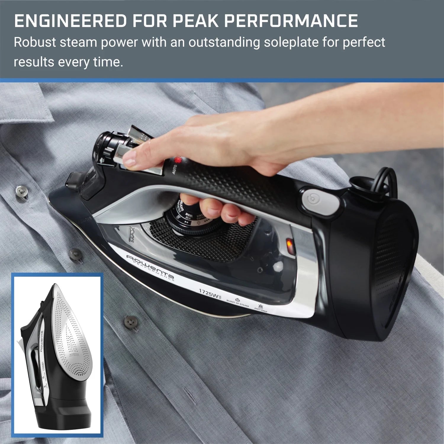 Black Rowenta Cordreel Accessteam Iron,