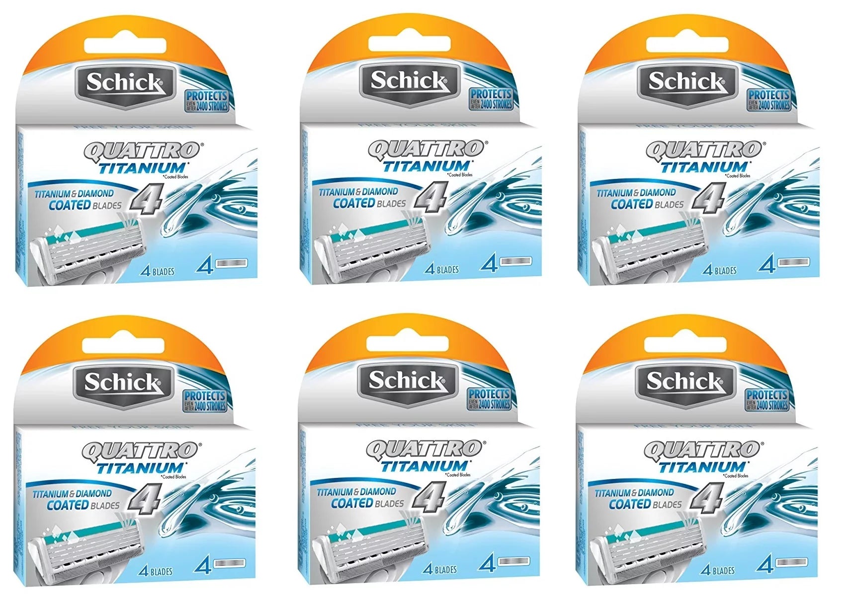 Count Titanium Slim Twin + 24 for Quattro ST Dry Refill Schick Skin Schick - Cartridges