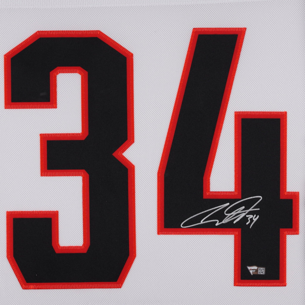 Autographed White Deluxe Framed Maple NHL Auston Authentic Leafs Toronto All-Star Game 2022 Matthews Jersey