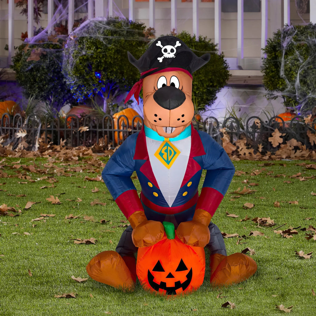 Scooby Tall, ft Inflatable as 3 Multicolored Pirate WB, Gemmy Airblown