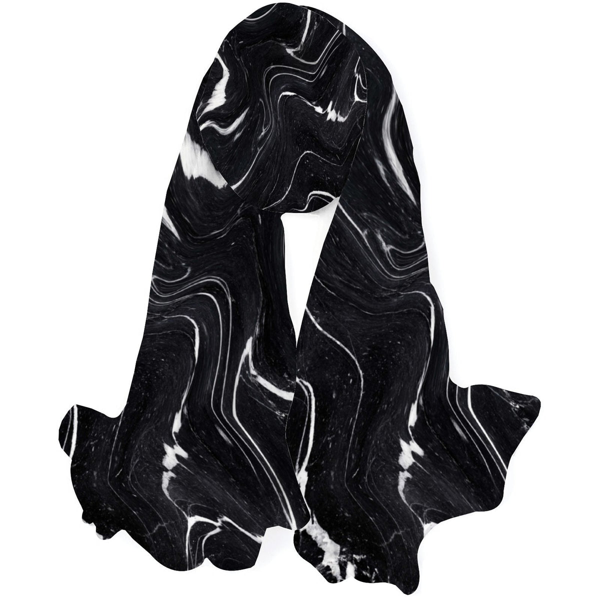 Large Shawls FREEAMG Black Wraps Neck Women Hair Sunscreen Silk Wraps Oblong Packed Marble Long Scarf Headscarf for Gift