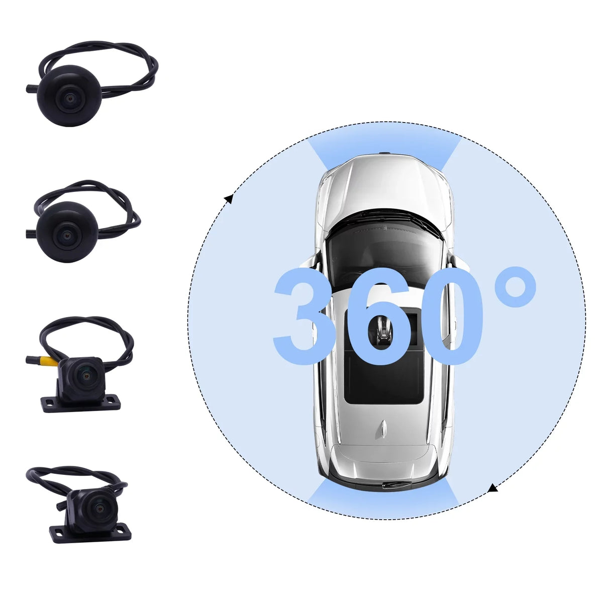 Panoramic Recording 720P DVR 4-camera Car View Bird System 360°