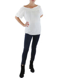 Tommy the Blouse Hilfiger Off Shoulder Womens Ruched