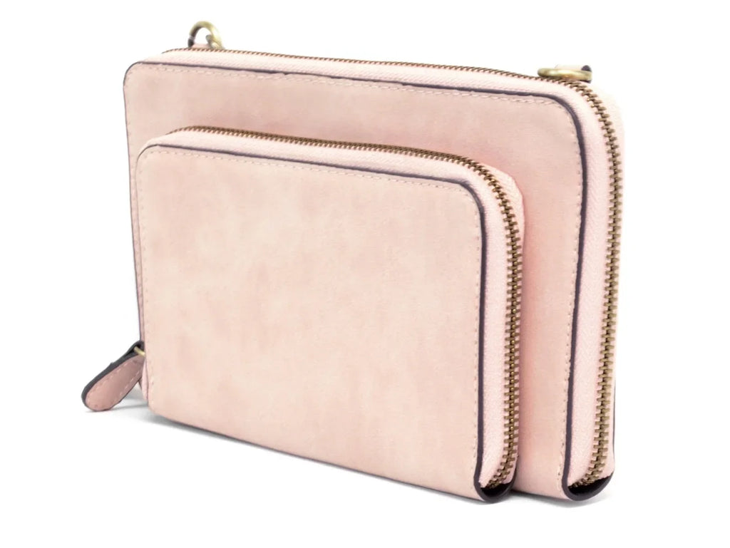 Mini Barely Pink, Women's Joy Wristlet Zip One-dimension Susan Brushed Bag, Convertible