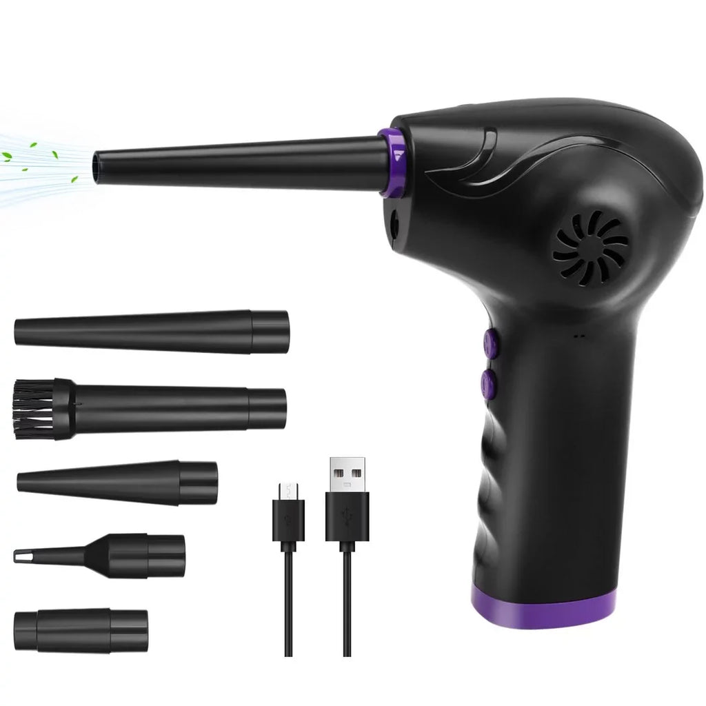 50000 for Electric RPM Tubes, Computer Remover LED Light 2-Speed with Power Electric Keyboards Air Dust with 5 Compressed Dust Nozzle Duster Strong Motor Duster, Blower, Air