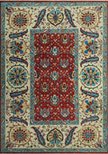 9'9" Matias Red/Ivory Rug, x Aria 13'9"