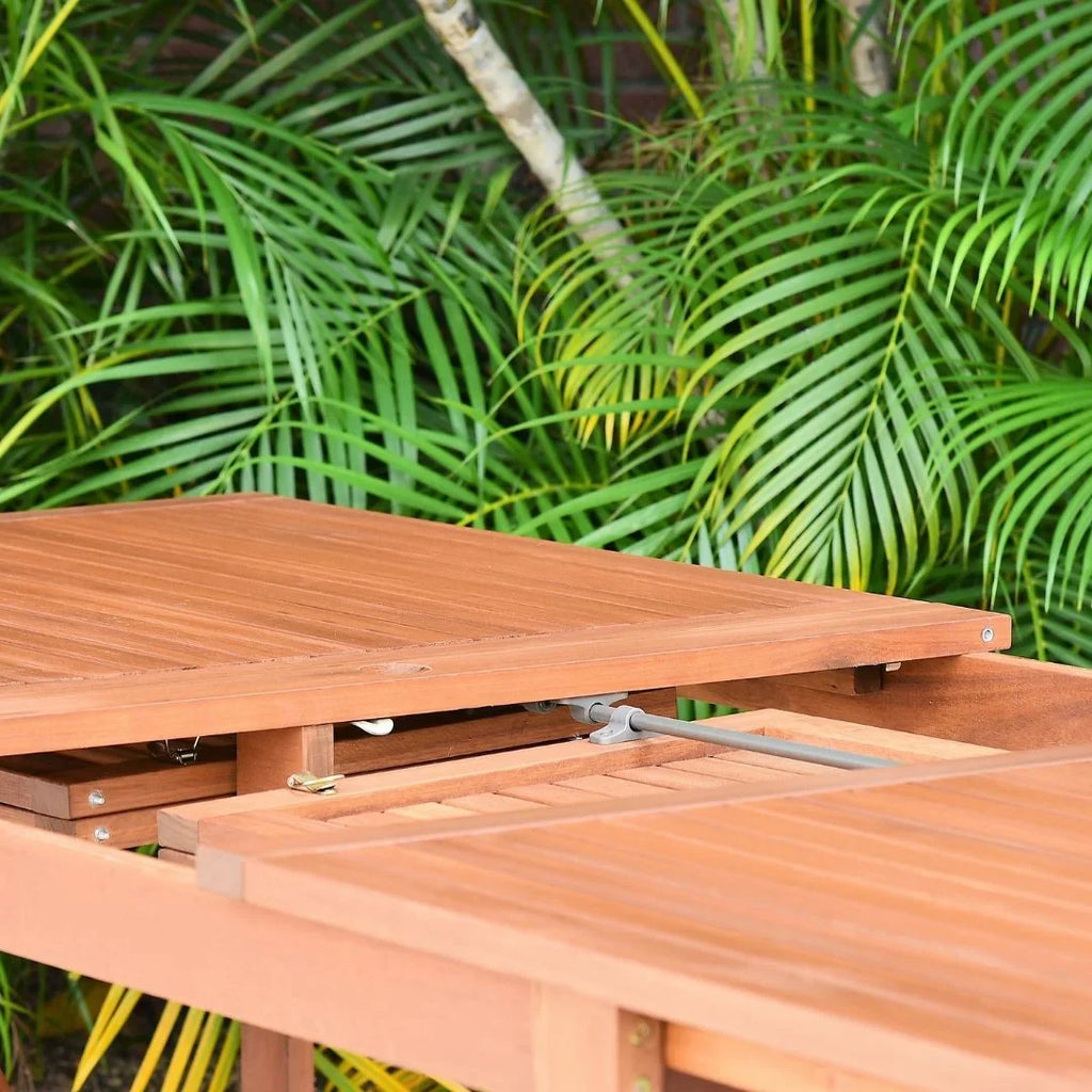 Capacity: Eucalyptus Patio Set, 8 Rectangular Amazonia Extendable 9-Piece Seating Brooks Dining