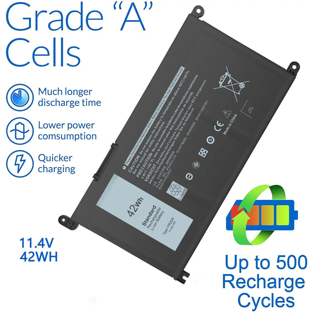 Battery 3493 FAST USPS 5480 Inspiron 42Wh 15 3584 for 3593 YRDD6 5485 5491