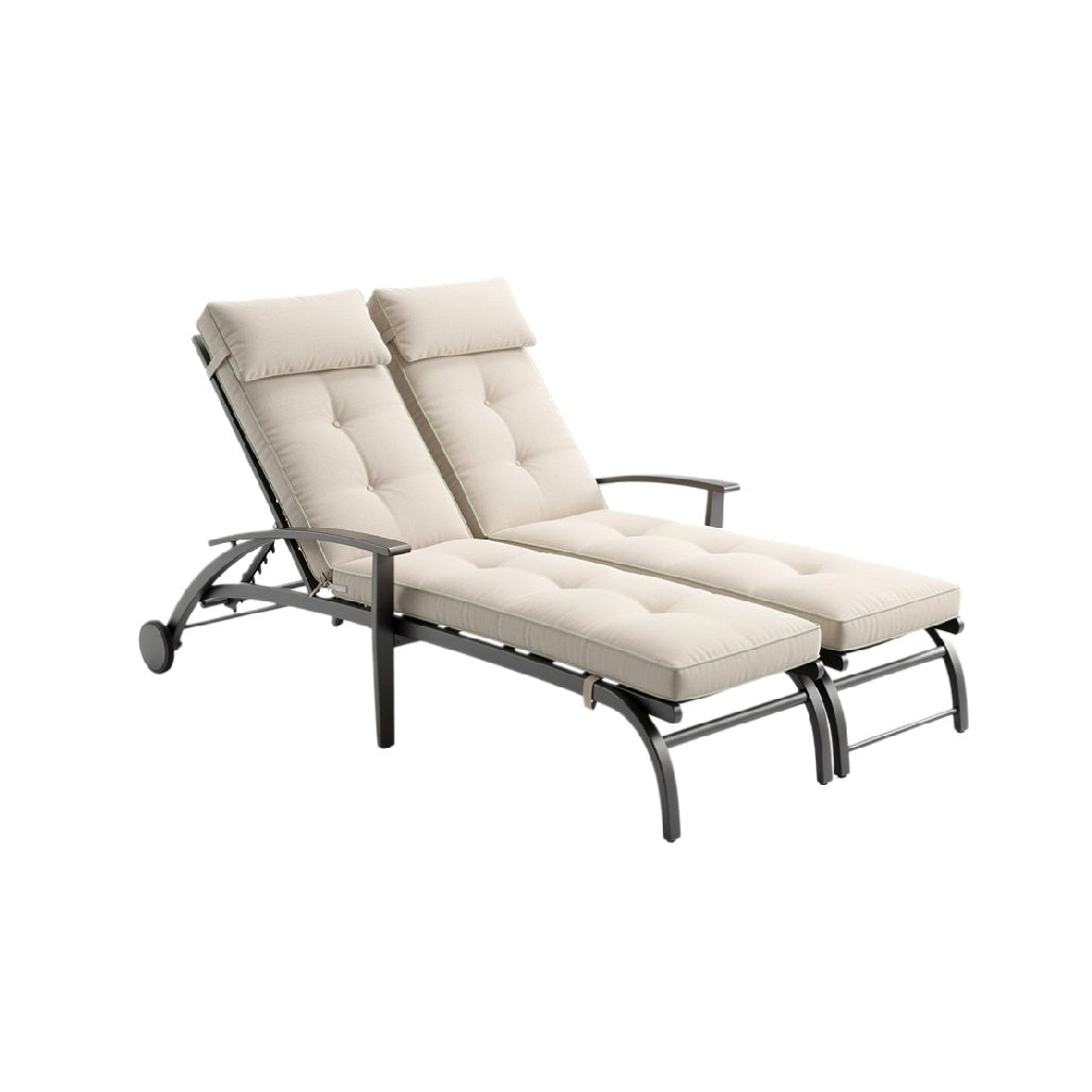 Adjustable Outdoor Lounge Chair with Cushioned Seating