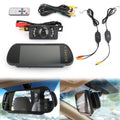 View 7" IR Wireless Rear Monitor View Mirror Camera Rear Night + Kit Car