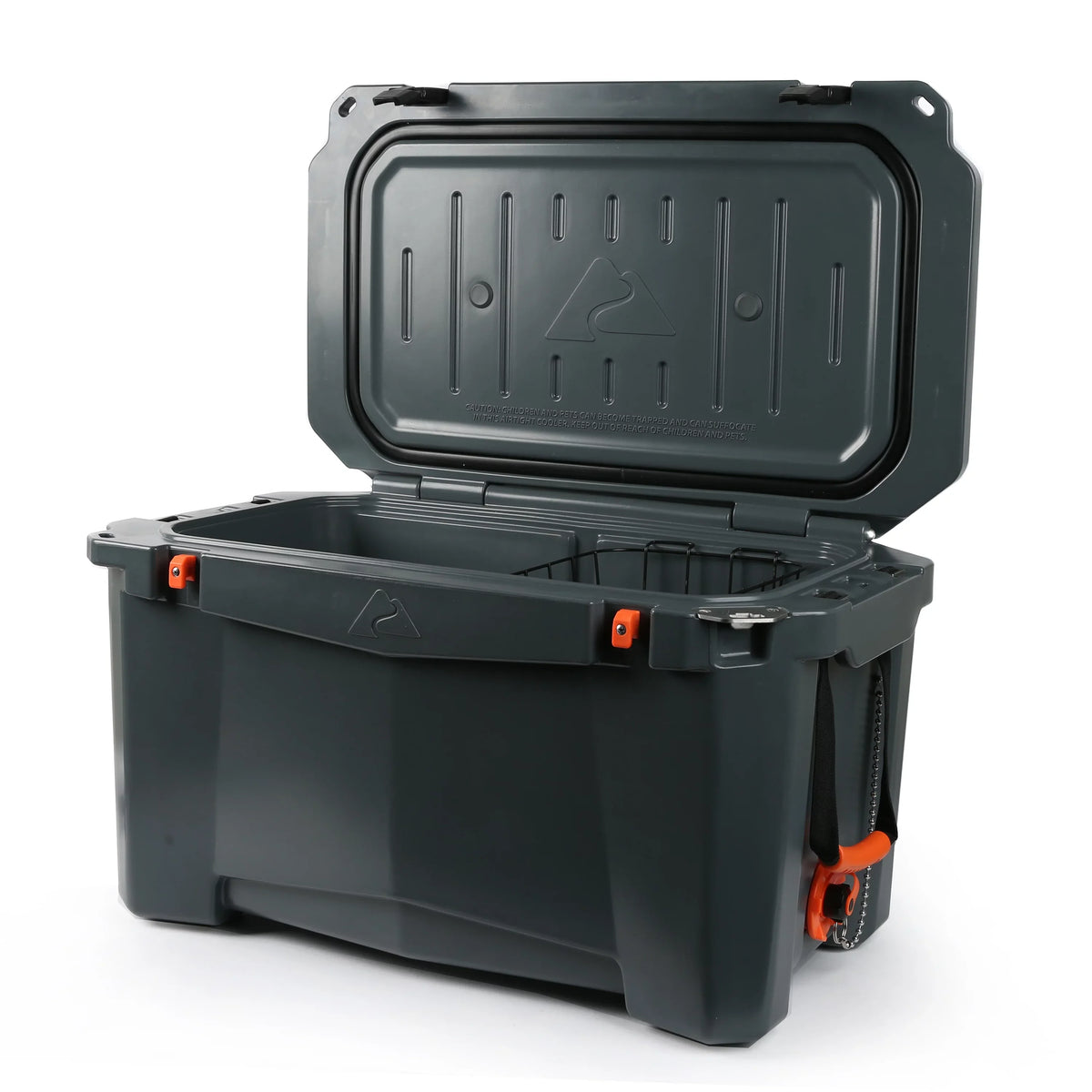 Ozark Sided Hard Cooler, 52 Quart Gray Chest Performance High Trail