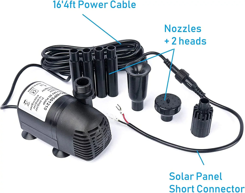 Pack 410GPH, Pond, DC Brushless Aquarium Solar 12V Pump, 24V 1 410GpH - for Submersible Fish liquid Fountain, and