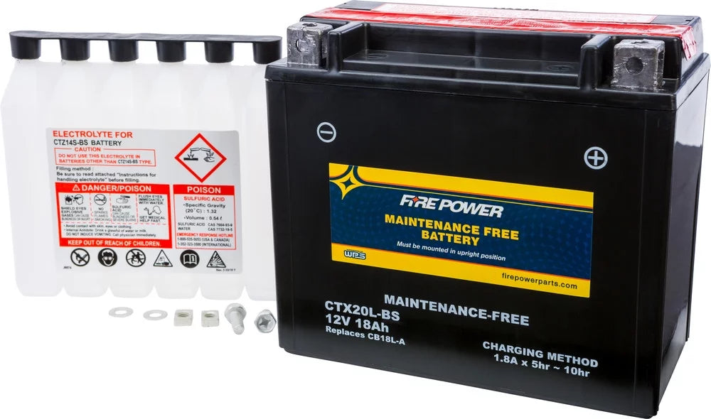 Fire Free With (JT1500-L) Ultra Compatible CTX20L-BS Battery Power 2015-2016 Maintenance 310X Kawasaki