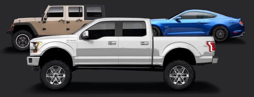 '- Powder 12mm Wheels Black Fits F150, select: in. - 2005-2020 Carroll F150 CAB - CS45 2021 Inserts Chrome SUPER 20 Shelby x with 9 Offset