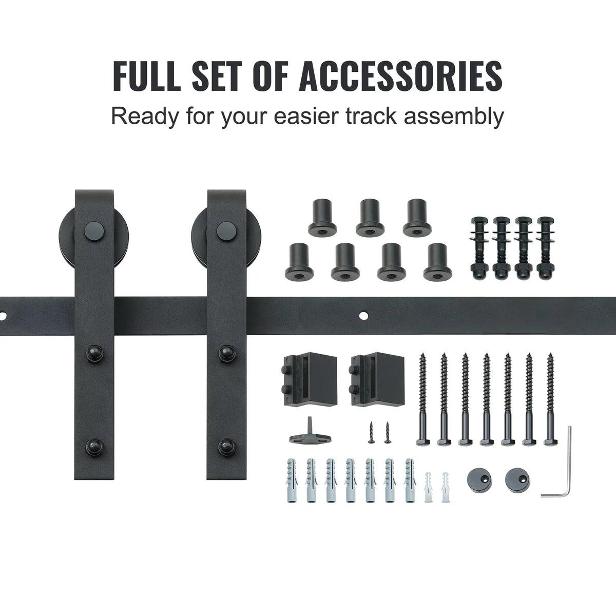 Barn Kit Sliding 8FT for BENTISM J Closet Door Hanger Track Hardware Single Door