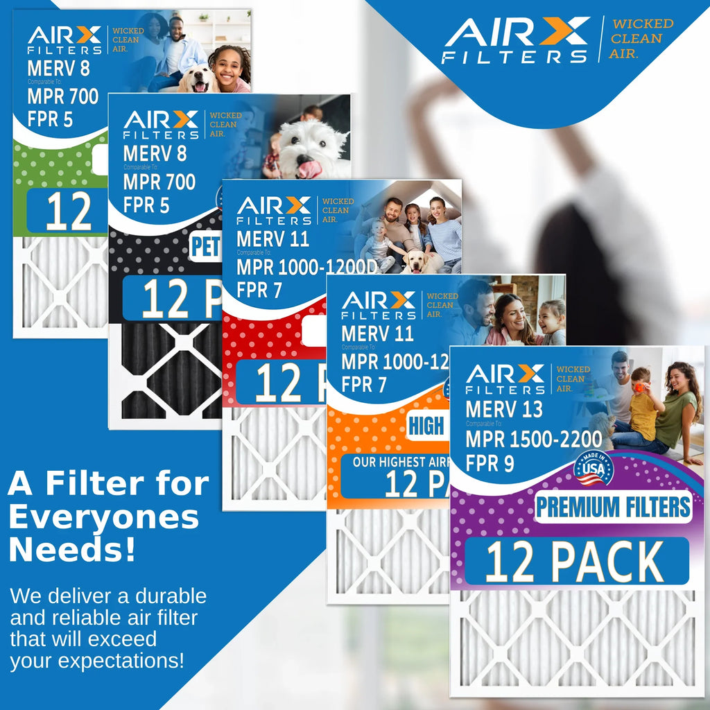 WICKED Pet - of Made to FILTERS CLEAN Air Comparable FPR AIR. MERV Furnace Rating, 5, Filter by 700, AIRX 16x25x1 12 8 Pack USA Odor in Filters Retention MPR Filters