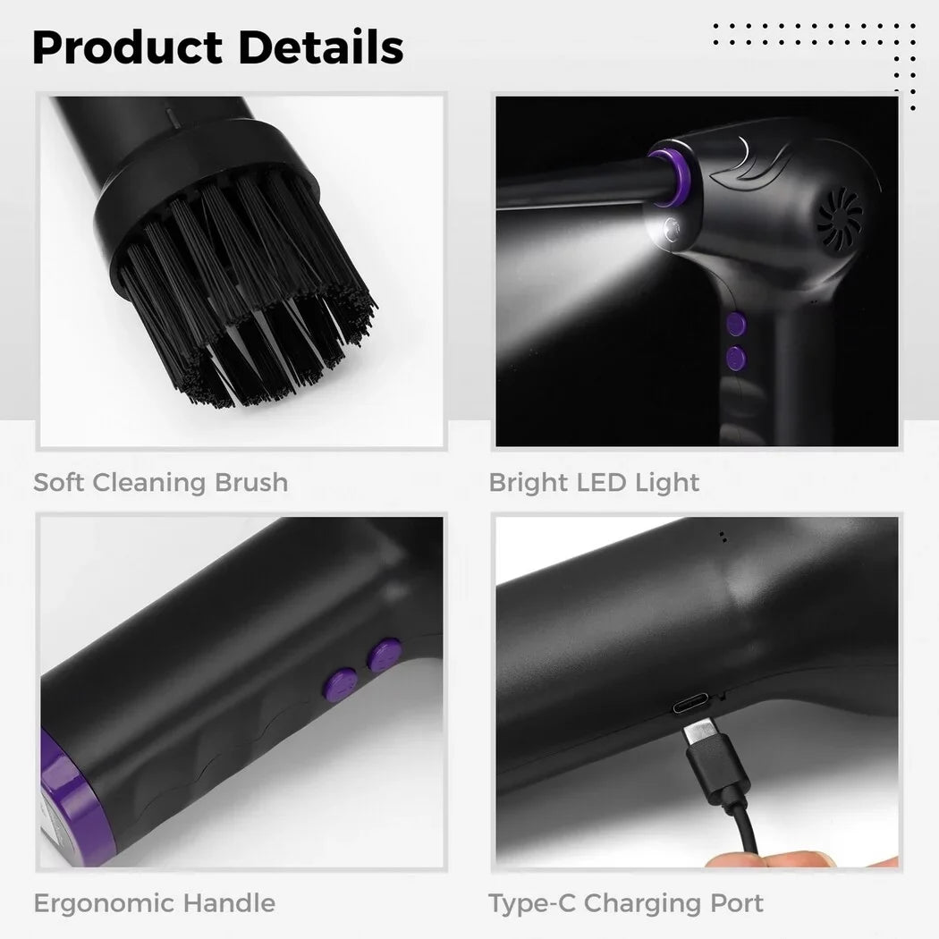 50000 for Electric RPM Tubes, Computer Remover LED Light 2-Speed with Power Electric Keyboards Air Dust with 5 Compressed Dust Nozzle Duster Strong Motor Duster, Blower, Air