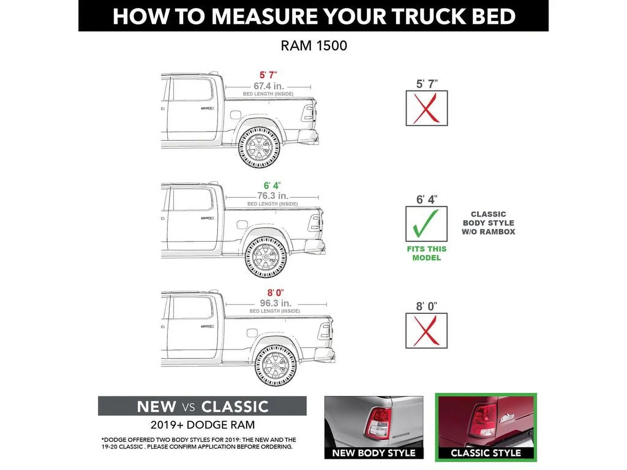 2019 2003-21 Tonneau BAKFlip Cover Dodge - G2 21 2018, - Hard 2500/3500 226203 Bed | with 6' Truck BAK by Classic RealTruck 2002 Folding | Ram Bed (78") Compatible 4" 1500,