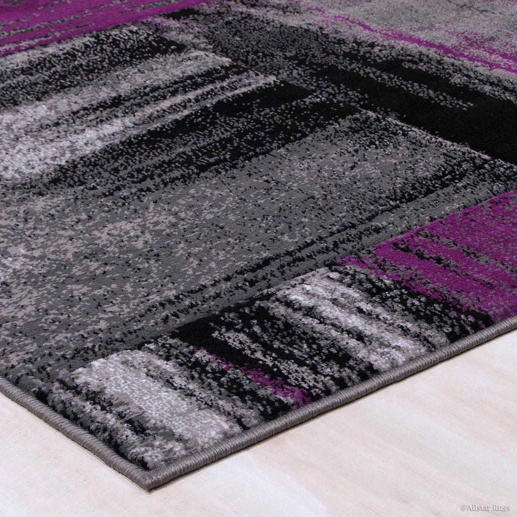 Allstar Drop-Stitch Rugs 11") (5' Rug Modern Weave Technique Contemporary 6' Purple x in Woven Purple