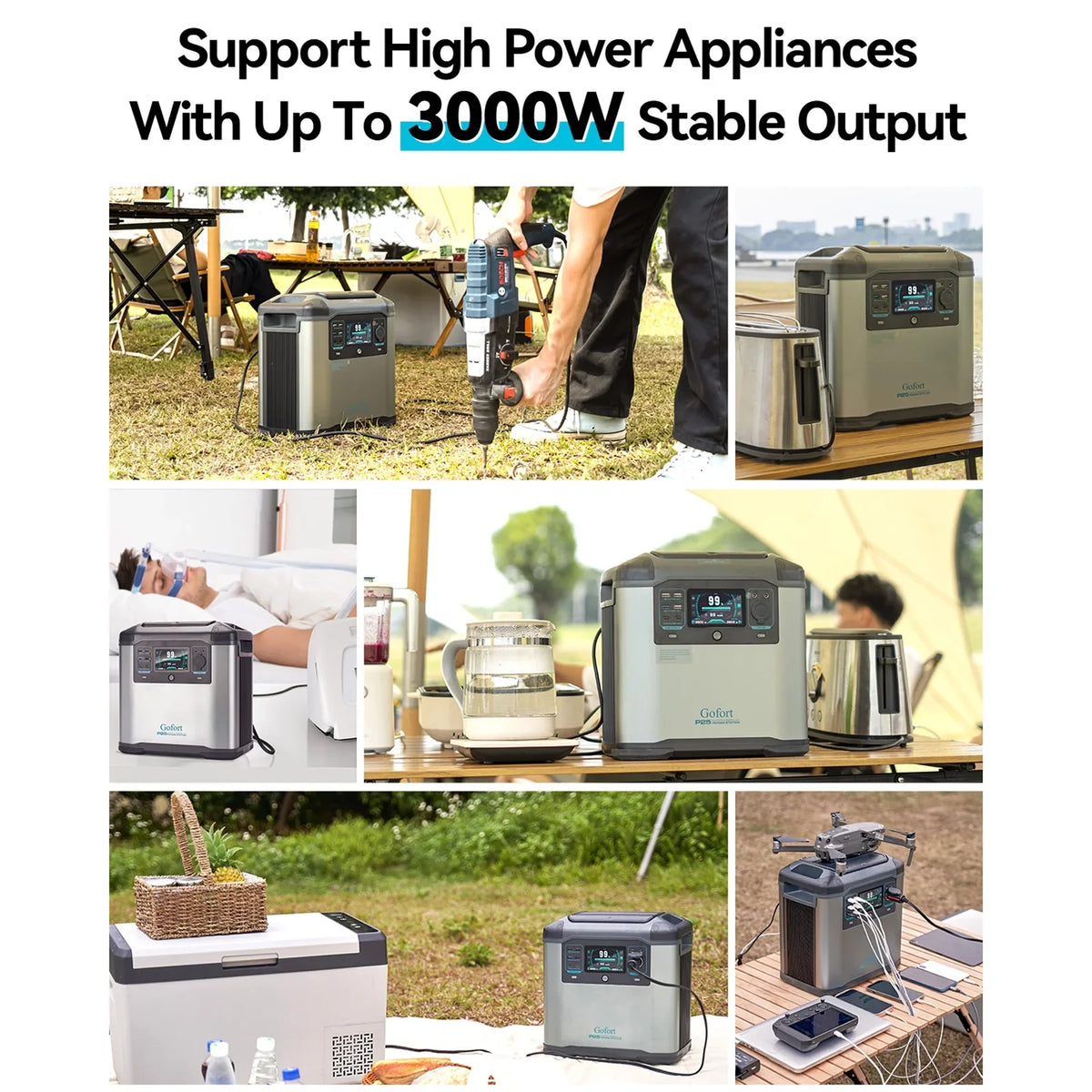 Reliable Power Living Generator Gofort for Portable 2000W Off-Grid Station Solar