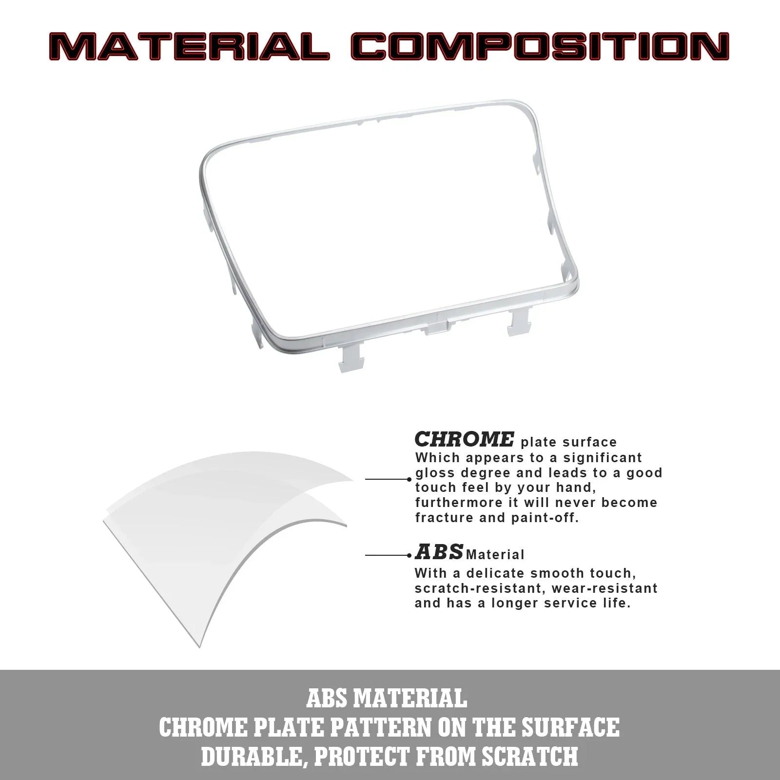 C W205 Tech W253 2015-2021 Ashtray Storage Compatible Console Frame Class GLC Trim, GLC 300 Class with Benz Mercedes Center C400 Xotic C63 Box C300 2016-2023 Chrome,