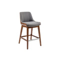 Modern Upholstered Bar Stool with Wooden Legs