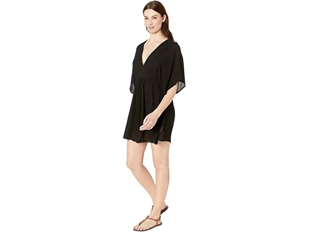 US outfit, 6 Rayon Cover-up UK Lauren Crinkle BLACK Tunic Ralph X-Small,