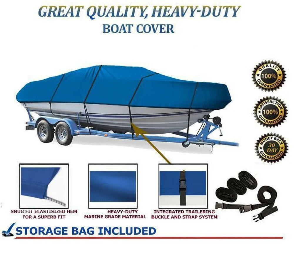 width Boat BOAT and to Bass 16'-17' grade Compatible and GREAT for BLUE, 90" Beam Length, up Bowrider Aluminum Tri-Hull COVER V-Hull