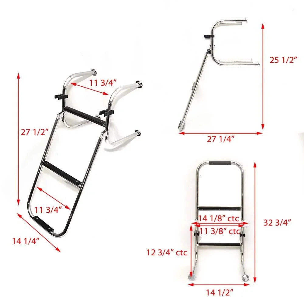 01-11-41-0002A Boat | 1/2 Step 3 27 Transom Inch Ladder Challenger