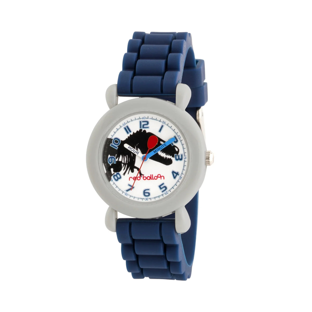 Silicone WRB000114 Blue Balloon Boys' Teacher Red Grey Watch,Dark Strap, Time Plastic