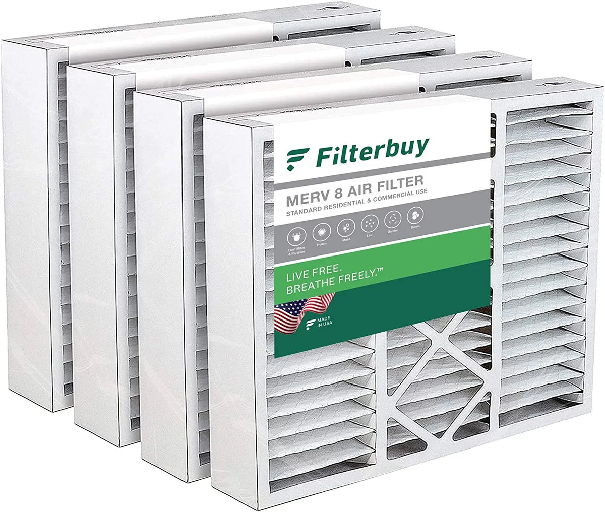Air Filterbuy Pleated for FC100A1003 HVAC 16x20x5 Furnace 8 (4-Pack) Filters MERV AC Honeywell