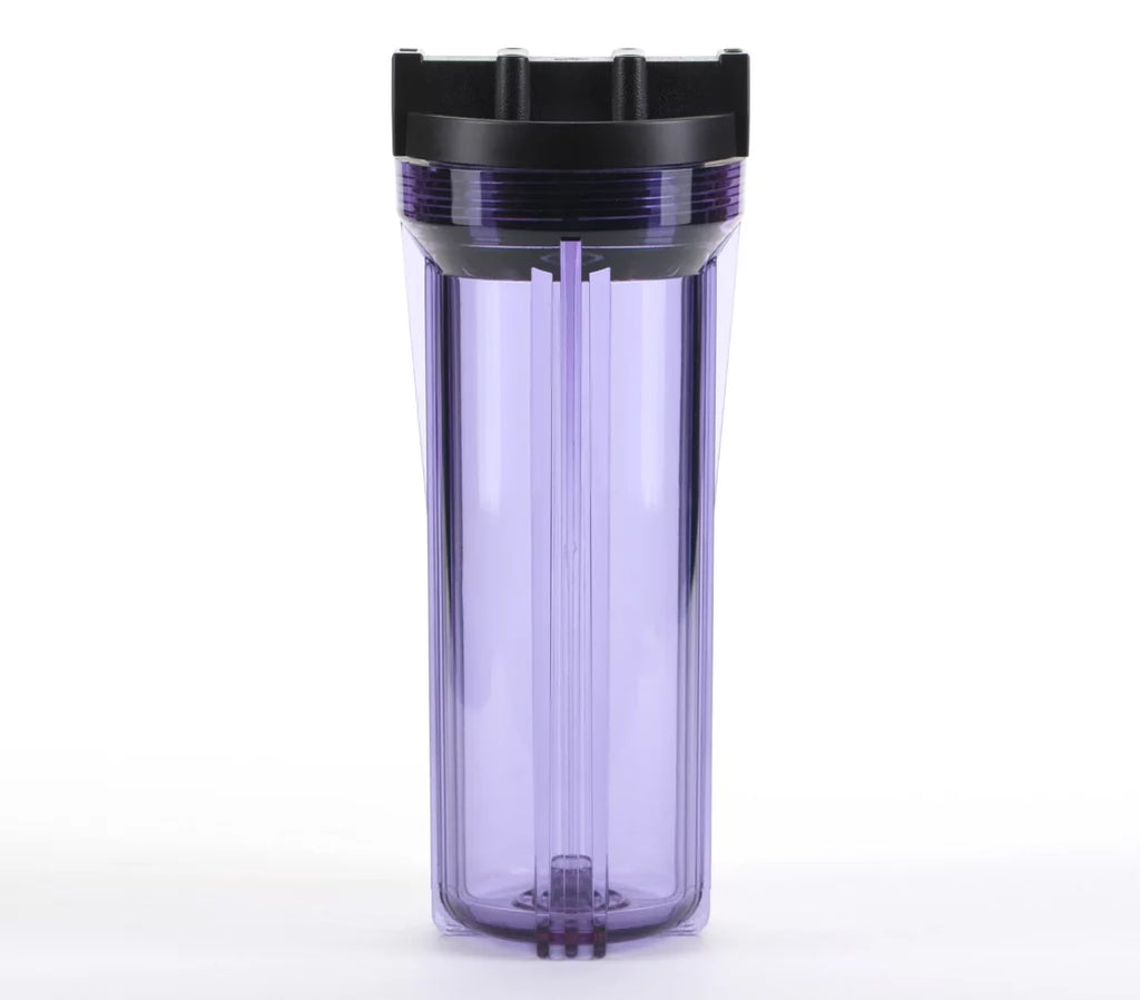 HF3-10CLBK14, with Filtration Housing For Black Cap 1/4" RO Rib Hydronix 10" & Clear Systems, Ports