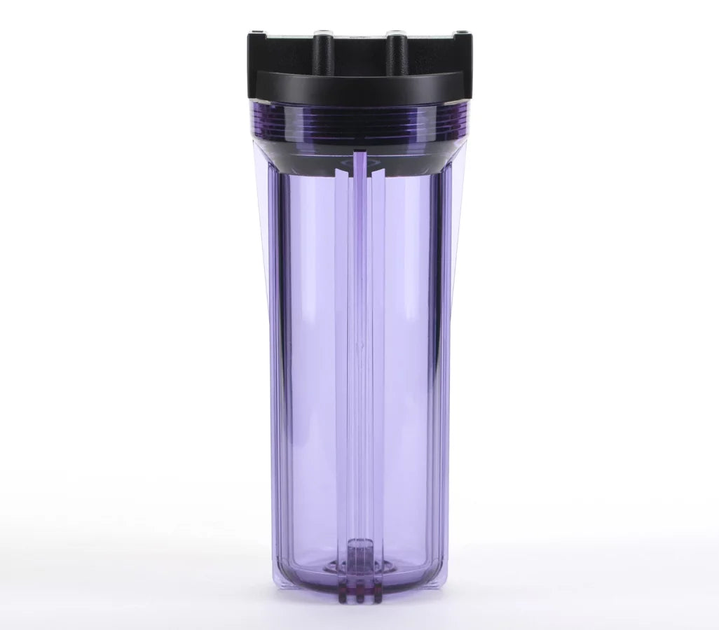 HF3-10CLBK14, with Filtration Housing For Black Cap 1/4" RO Rib Hydronix 10" & Clear Systems, Ports
